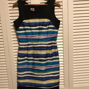 Vintage Anne Klein Horizontally Striped Dress. Size 4.
